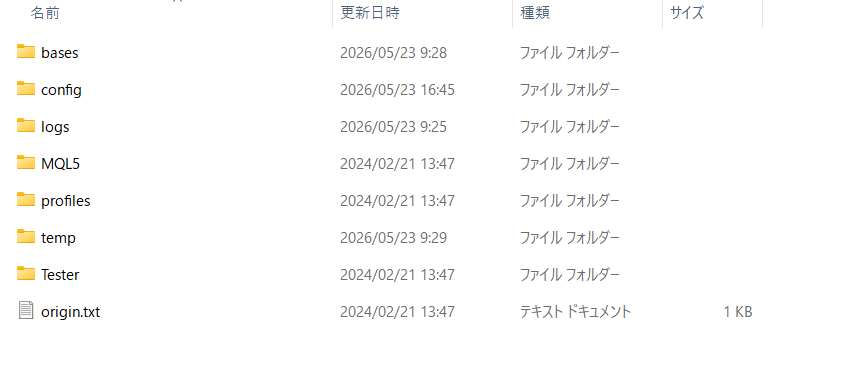 MT5データフォルダ MQL5フォルダの場所 カスタムインジケーターインストール先